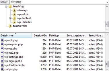 neue Dateien auf den Server schaufeln