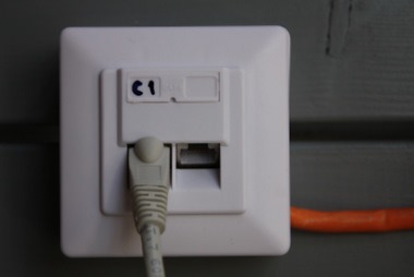 Netzwerkdose im Carport