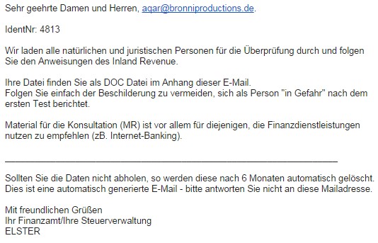 Nachricht vom Finanzamt