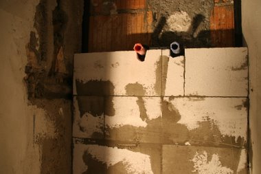 Vormauerung in der Dusche