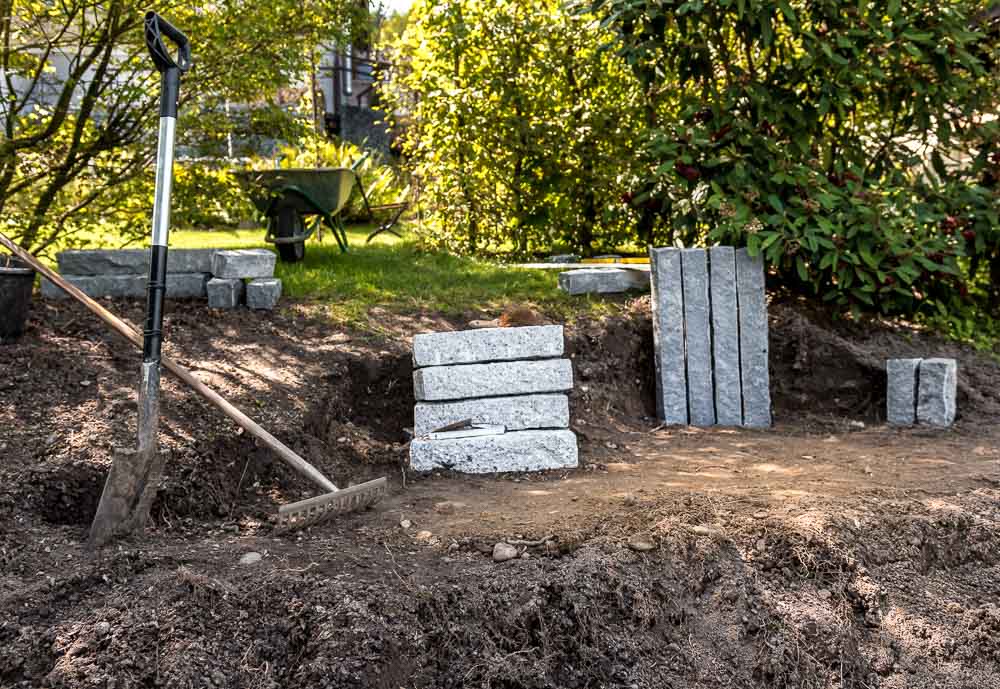 Baustelle am Hang