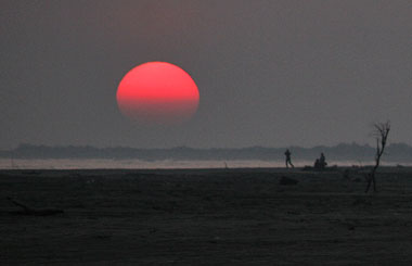 Sonnenuntergang am Strand von Piemanson